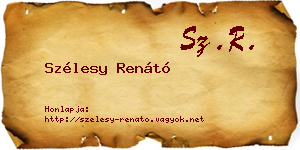 Szélesy Renátó névjegykártya